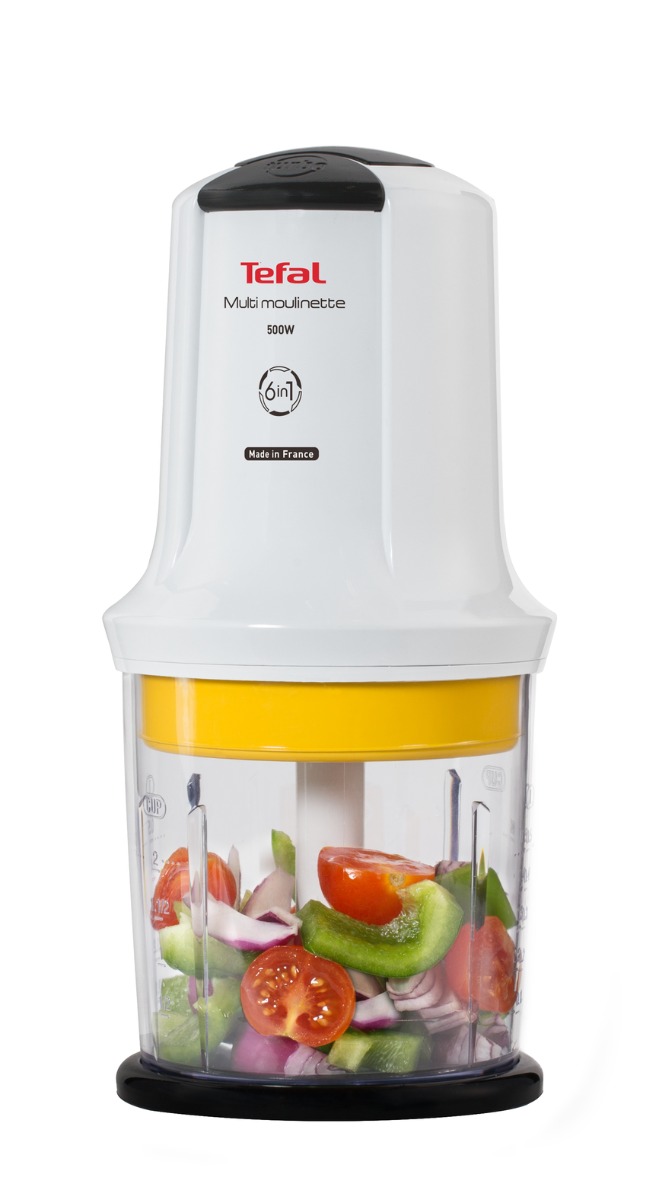 Minitocator Multi Moulinette 6 in 1 MQ723138, 500 W, 6 functii, 4 lame, accesoriu sosuri, alb