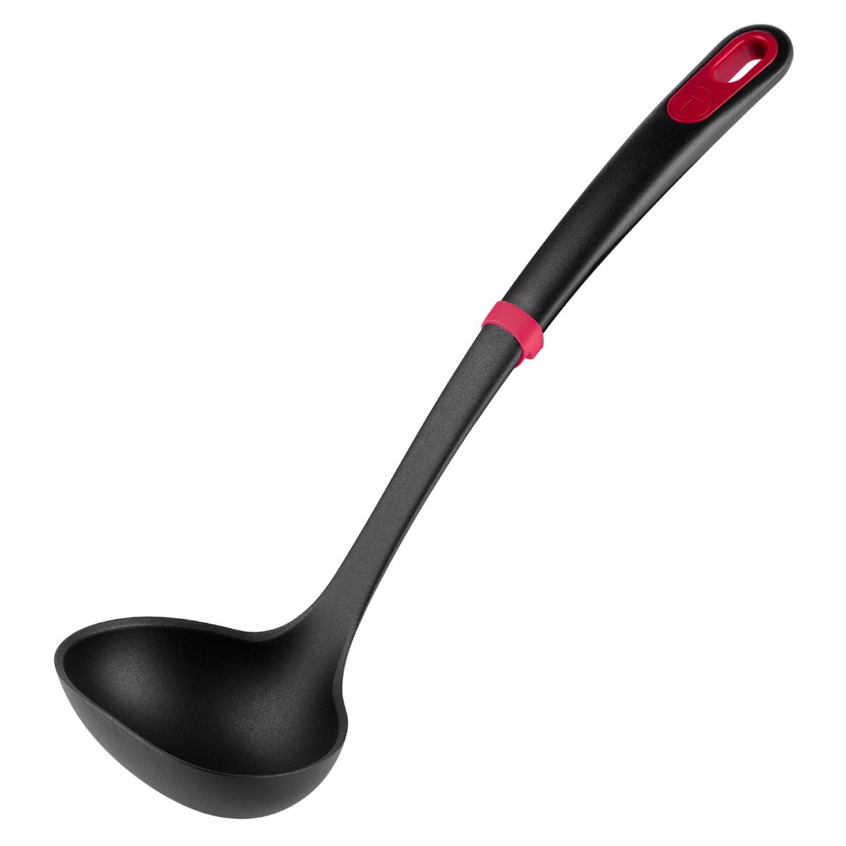 Polonic Tefal Ingenio+ K1980434, rezistenta la temperaturi inalte, compatibilitate cu masina de spalat vase, plastic, negru & rosu