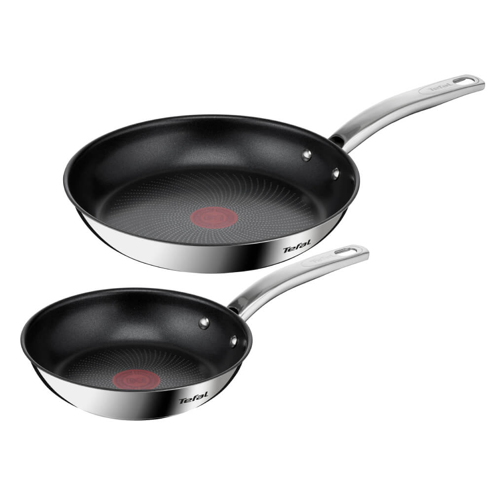 Set de tigai cu 2 piese Tefal Intuition B817S255 de 20/26 cm, Thermo-Signal™, inductie, invelis antiaderent, exterior inox