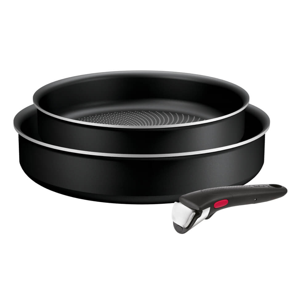 Set de 3 piese Tefal Ingenio Generous Cook L3129053, tigaie de 22/26 cm, maner detasabil, indicator Thermo Signal, invelis antiaderent Titanium