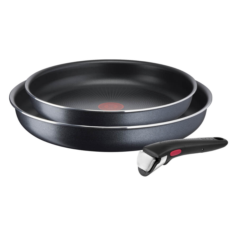 Set de 3 piese Ingenio XL Force L1589132, tigaie 24/28 cm, maner detasabil, invelis antiaderent, Thermo-Signal