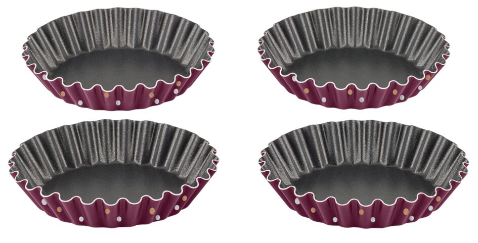 Set 4 forme pentru copt briose Tefal PerfectBake J5558102, 11 cm, invelis antiaderent