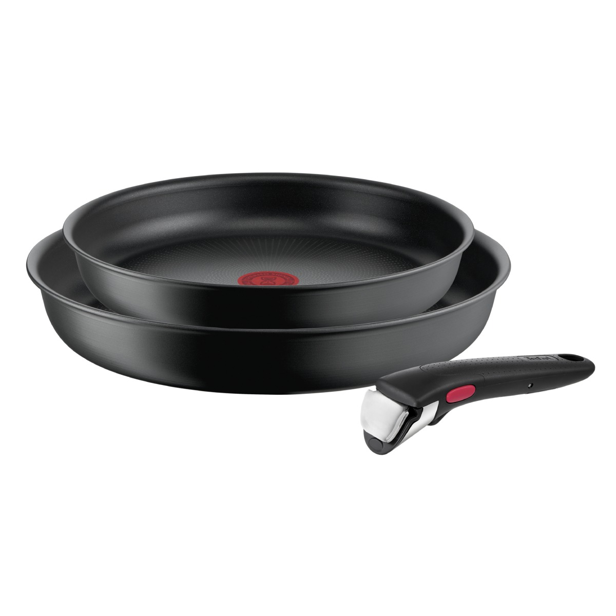 Set de 3 piese Tefal Ingenio Ultimate L7649343, tigaie 22/26 cm, maner detasabil, invelis antiaderent Titanium, indicator Thermo-Signal™, baza Therm