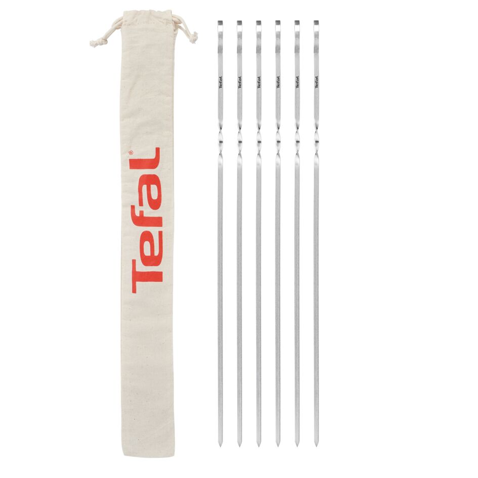 Set de 6 frigarui XL din otel inoxidabil TEFAL K185S734, husa din bumbac