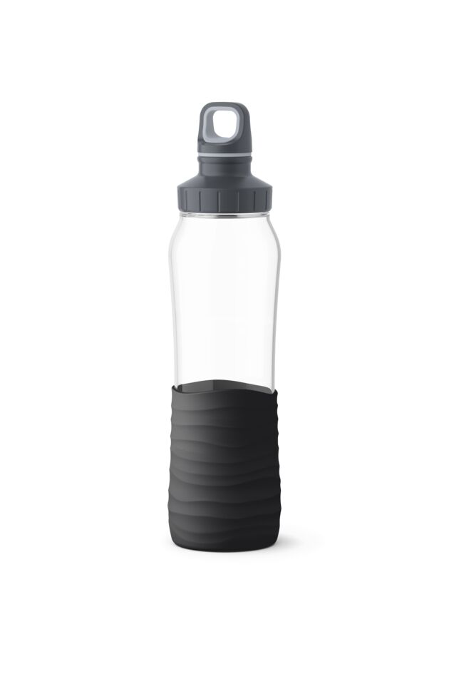 Sticla de apa Drink2GO Waves Tefal N3100110, material sticla, bauturi plate & carbogazoase, 0.7 L, negru