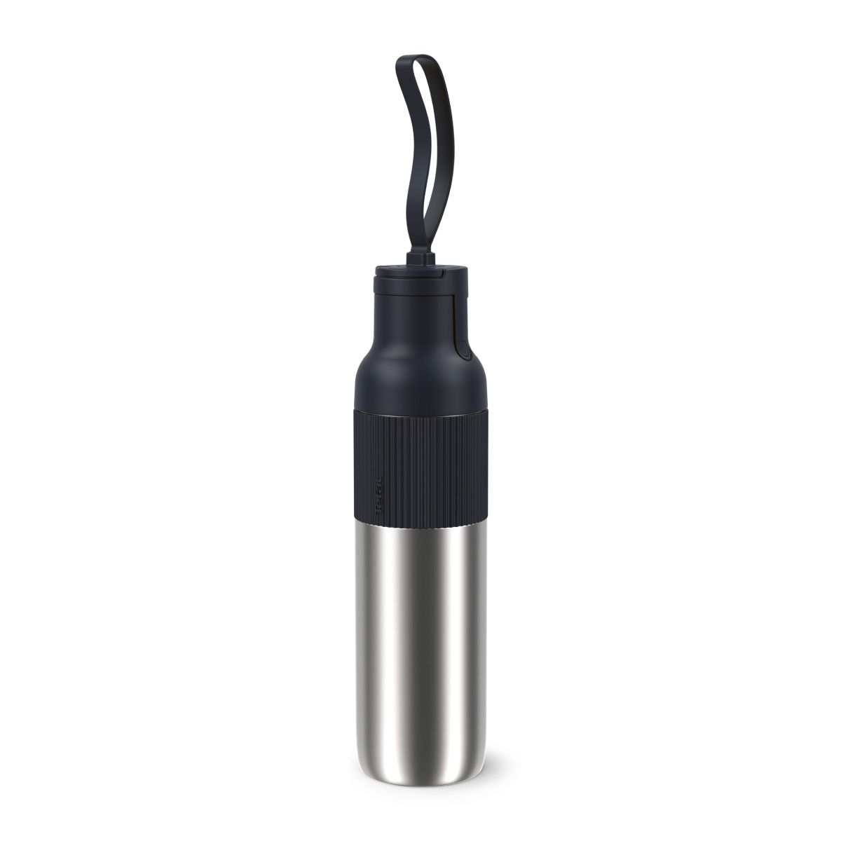 Termos Tefal beYou N3120710, inox, 0.7 L, 100% etans, capac tip flip, argintiu & negru
