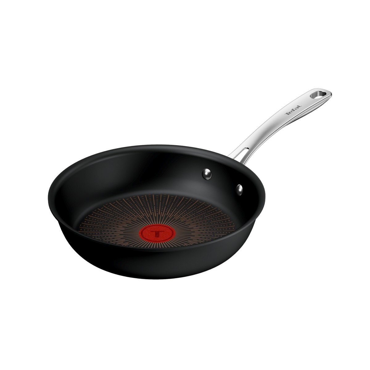 Tigaie Tefal Excellence+ G3300553, 26 cm, invelis antiaderent, tehnologie FUSIONCORE, Thermo-Signal™, maner nituit, aluminiu, inductie, negru