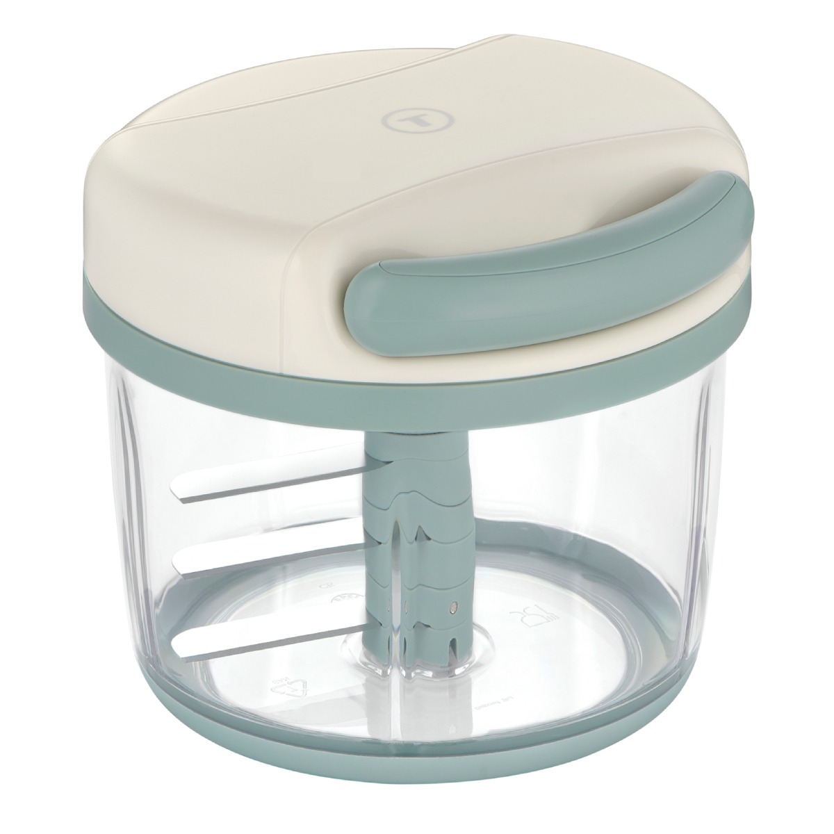 Tocator manual Tefal 5-Second K4330104, 3 lame din inox, mecanism de blocare, baza anti-alunecare, verde