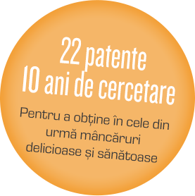 22 patents, 10 years of research to finally reconcile tasty andd healthy food.